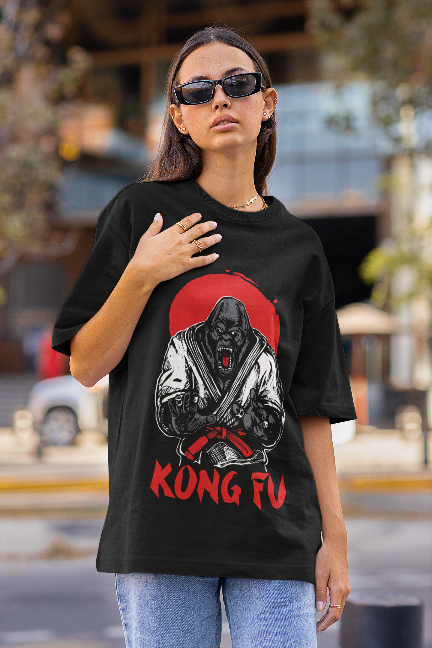 KONG UNISEX BLACK OVERSIZE T-SHIRT