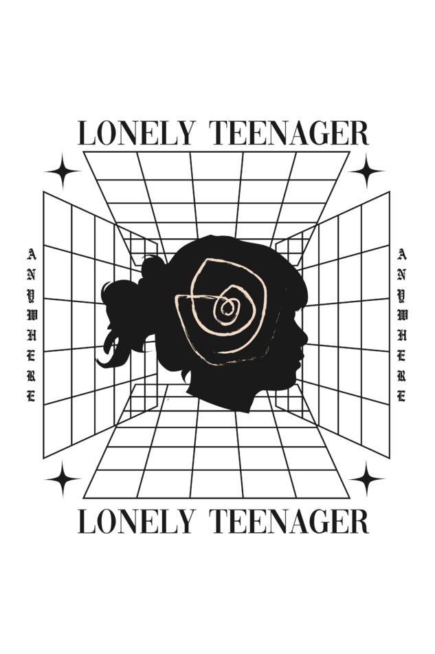 LONELY TEENAGER  WHITE TOTEBAG